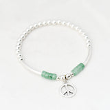 Armband kralen rond buis edelsteen