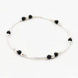 Armband kralen buis edelsteen