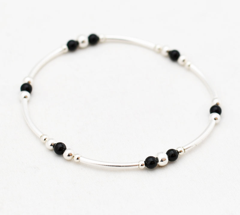 Armband kralen buis edelsteen