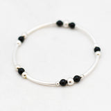 Armband kralen buis edelsteen