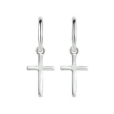 Oorbellen creolen kruisje