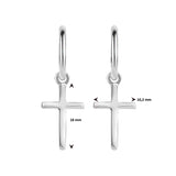 Oorbellen creolen kruisje