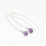 Oorbellen druppel edelsteen lang