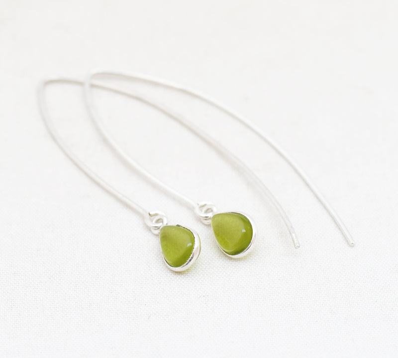 Oorbellen druppel edelsteen lang