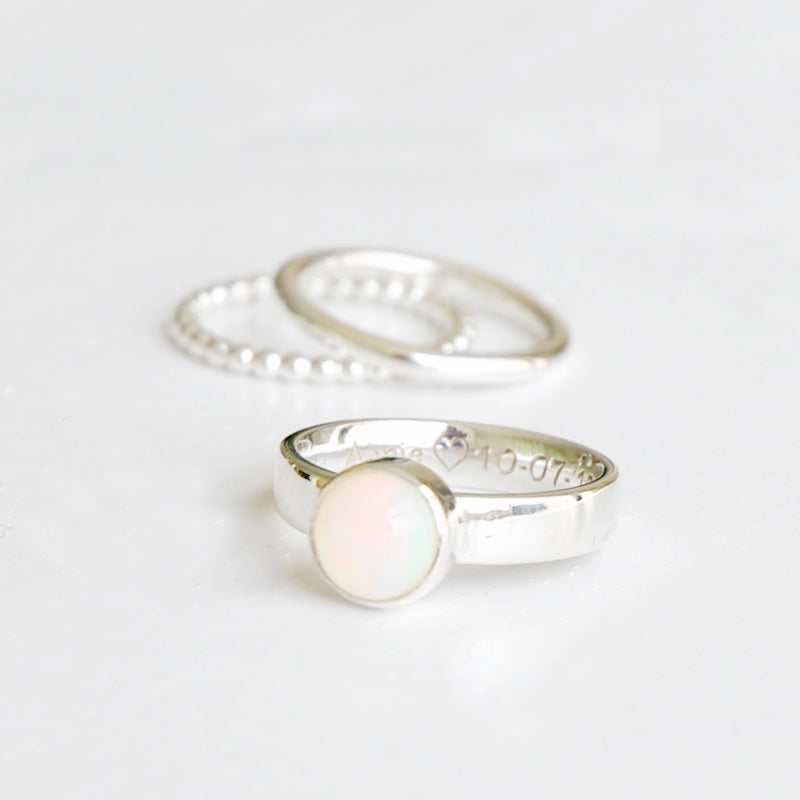 RING EDELSTEEN BASIC OPAAL