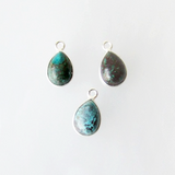 Oorbellen cirkel met druppel edelsteen