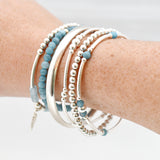 Armband kralen rond buis edelsteen