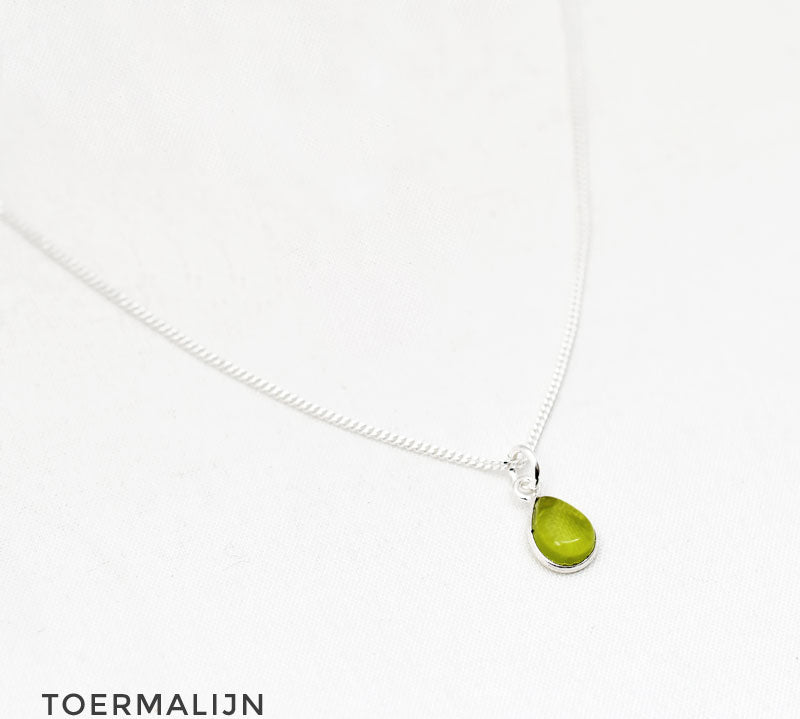 Ketting druppel edelsteen