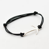Armband heren anker leer