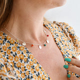 Ketting bedel muntjes edelsteen