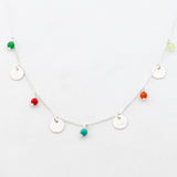 Ketting bedel muntjes edelsteen