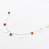 Ketting bedel muntjes edelsteen