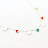 Ketting bedel muntjes edelsteen