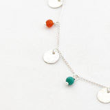 Ketting bedel muntjes edelsteen