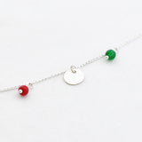 Ketting bedel muntjes edelsteen