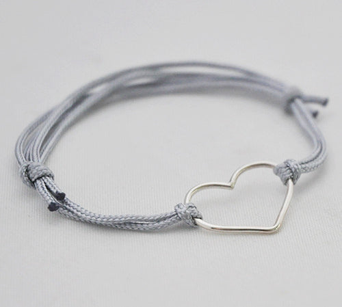 Armband hart nylon - Armbanden - Zilver & Zoet