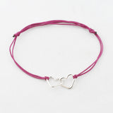 Armband nylon twee hartjes