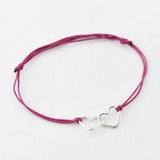 Armband nylon twee hartjes