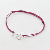 Armband nylon twee hartjes