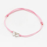 Armband nylon twee hartjes