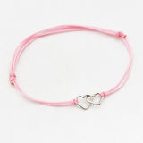 Armband nylon twee hartjes