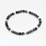 Armband Sneeuwvlok Obsidiaan 4 mm