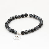 Armband Sneeuwvlok Obsidiaan 6 mm