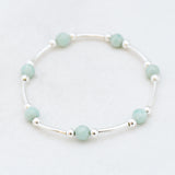 Armband kralen buis edelsteen 6 mm