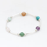 Armband kralen buis edelsteen 6 mm