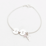 rozenkwarts veer armband letter dubbel