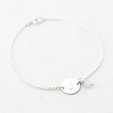 aquamarijn armband letter rondje