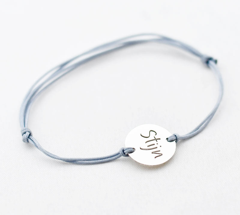 Armband tekst rondje nylon