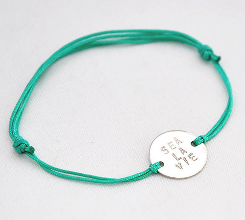 Armband tekst rondje nylon