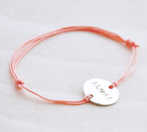 Armband tekst rondje nylon