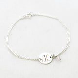 armband letter rondje laser graveren rozenkwarts