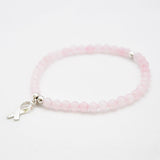 Armband Pink Ribbon - Rozenkwarts 4 mm