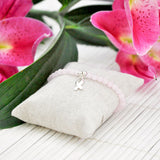 Armband Pink Ribbon - Rozenkwarts 4 mm