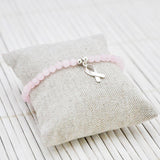 Armband Pink Ribbon - Rozenkwarts 4 mm