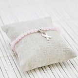 Armband Pink Ribbon - Rozenkwarts 4 mm