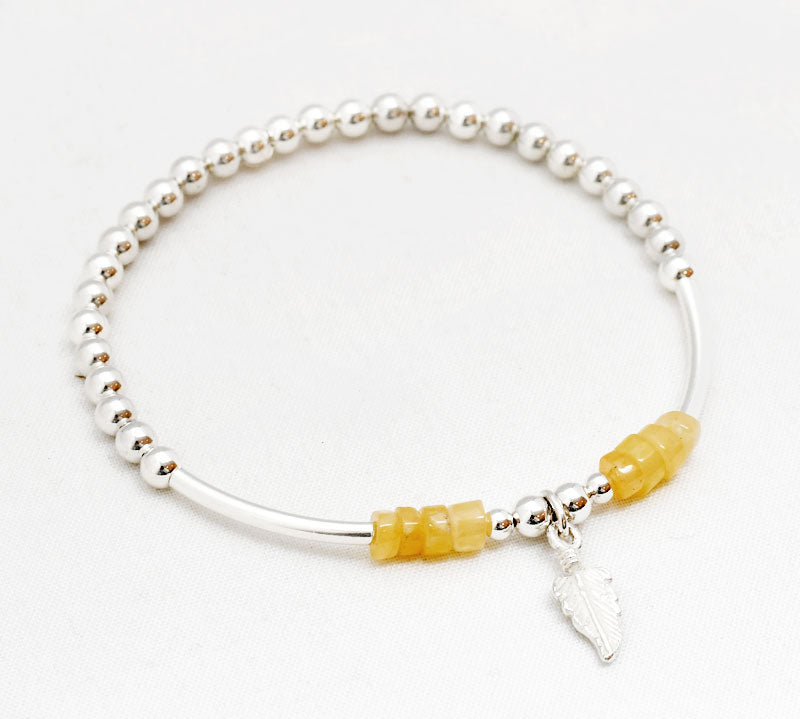 Armband kralen rond buis edelsteen