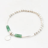 Armband kralen rond buis edelsteen