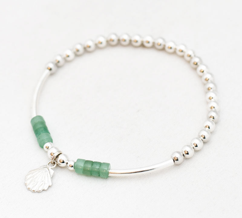 Armband kralen rond buis edelsteen