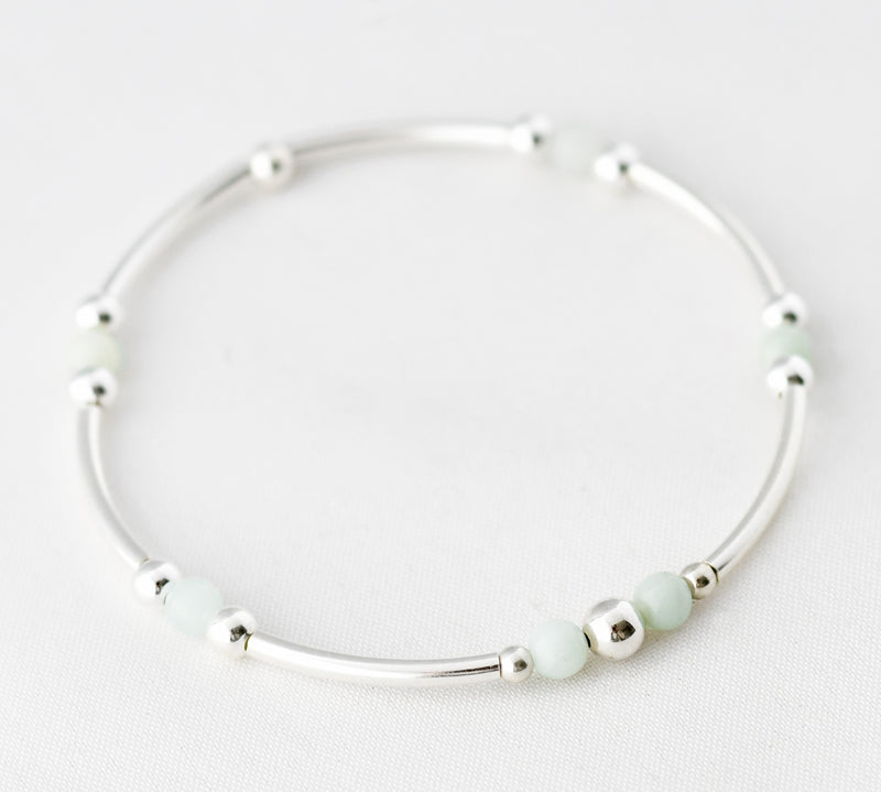 Armband kralen buis edelsteen