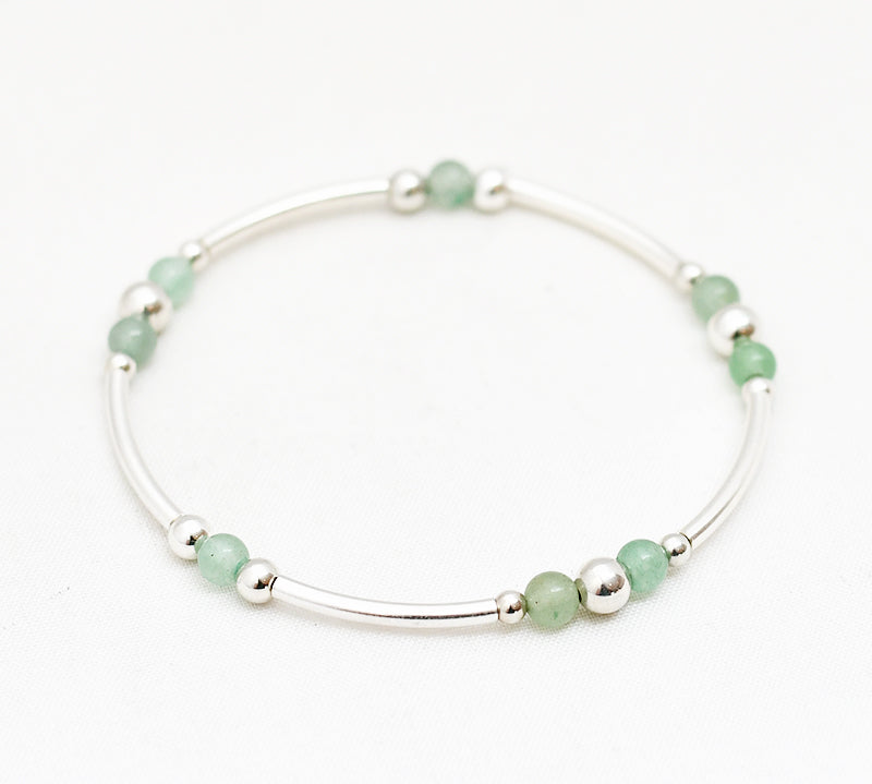 Armband kralen buis edelsteen