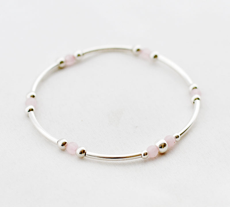 Armband kralen buis edelsteen