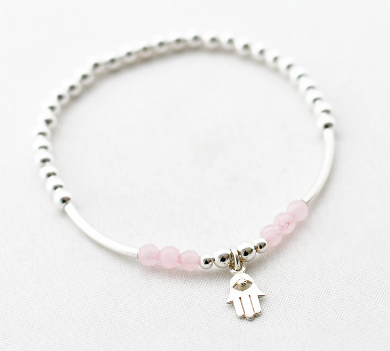 Armband kralen rond buis edelsteen