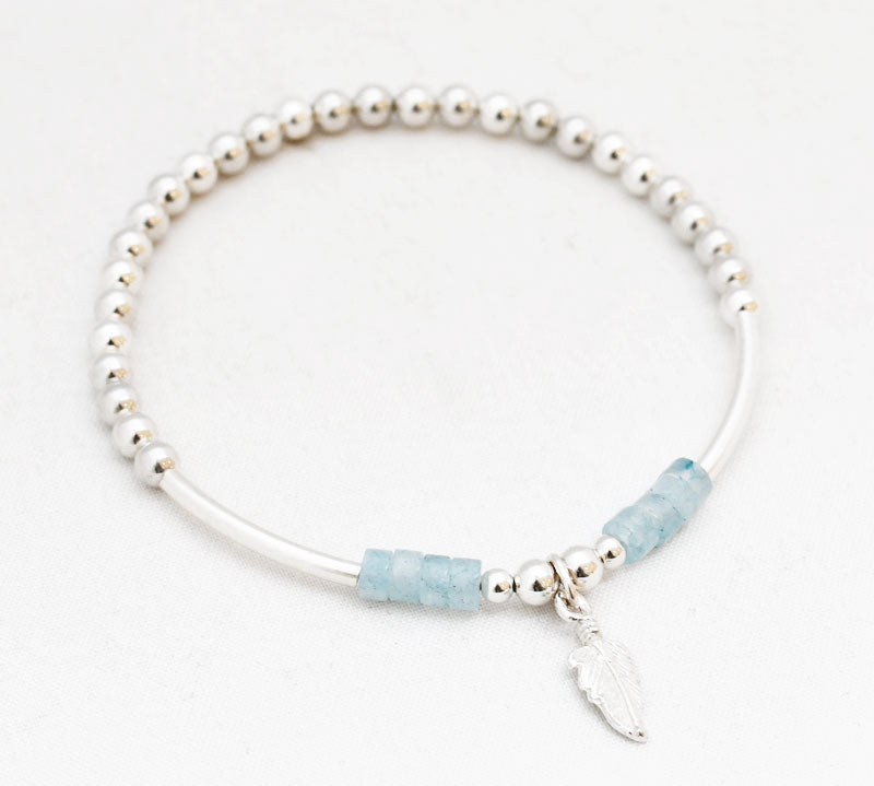 Armband kralen rond buis edelsteen