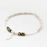 Armband kralen rond buis edelsteen