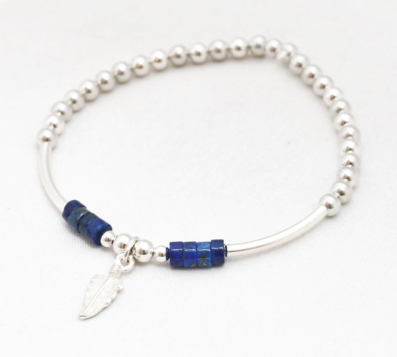 Armband kralen rond buis edelsteen