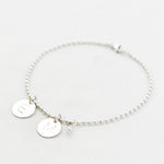 armband twee letter bedels bolletjes zirconia